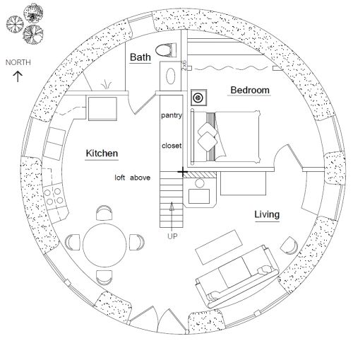 Small Hobbit House Floor Plan